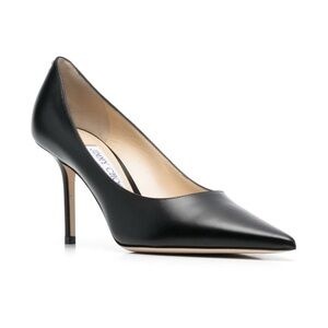 Jimmy Choo  Love 85 Leather Pointed  Pumps with JC Emblem